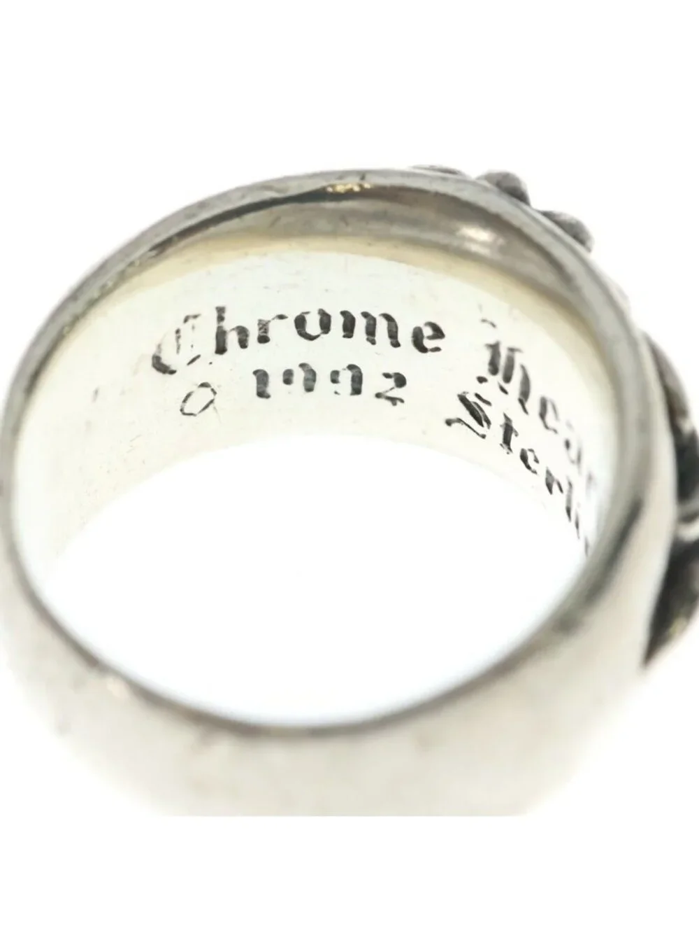 Chrome Hearts Flrl Floral Cross Ring Silver